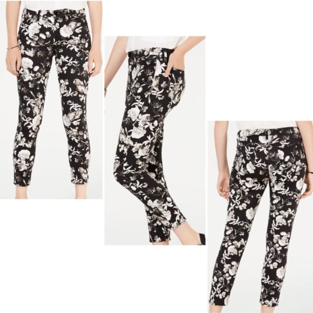 Jen7 by for all 7 mankind black and white floral pants